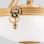 Suspensie ROCCA, cu abajur din sticla opal mat, E27 3x60W otel finisaj bronz, 32x120cm IP20 ORION - imagine 3