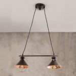 Pendul MATHILDA, E27 2x60W aluminiu finisacupru- alama antica, 140cm IP20 ORION