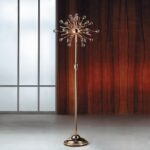 Lampadar GALAXY, cadru alama solida, 15 lumini, placat cu aur de 24K, cristale Swarovski,  170cm G4 15x12V/10W ORION