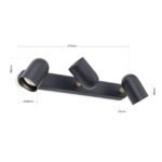 Plafoniera spot BRADLEY, GU10 3x35W aluminiu finisaj negru-auriu, 37x8cm IP20 ORION - imagine 6