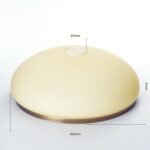 Abajur rotund din sticlă groasa LANDHAUS 413, Ø 260mm, finisaj sampanie mata cu inel patinat ORION - imagine 2