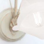 Aplica SISI, cu abajur din sticla opal-mat, E14 1x40W otel finisaj fildes-auriu, 21x13cm IP20 ORION - imagine 3