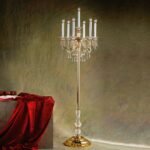 Lampadar KATHARINA, 7 lumini alama solida placata cu aur de 24 de carate, cristale Swarovski,  176cm E14 7x40W ORION