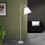 Lampadar KARA, inaltime reglabila  cu abajur de in, E27 1x60W aluminiu finisaj crom satinat, 160-176cm IP20 ORION