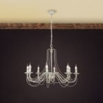 Candelabru VELA, E14 8x40W otel finisaj antic fildes-auriu, 110cm IP20 ORION - imagine 3