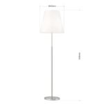 Lampadar KARA, cu abajur de in, E27 1x60W aluminiu finisaj crom satinat, 165cm IP20 ORION - imagine 6