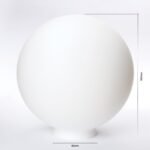 Abajur sferic din sticlă groasa cu guler, Ø 160mm, finisaj opal-satinat, dimensiune gaura 80mm ORION - imagine 2