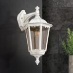 Aplica pentru exterior PUCHBERG in jos,  E27 1x60W aluminiu finisaj alb/auriu, geam fumuriu inaltime 45cm IP44 ORION - imagine 3