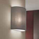 Aplica UFO cu abajur de in, E14 1x40W, otel finisaj gri, 22x18cm IP20 ORION