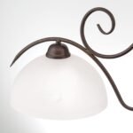 Suspensie RULA, cu abajur din sticla opal mat, E27 2x60W otel finisaj antic, 39x89cm IP20 ORION - imagine 3