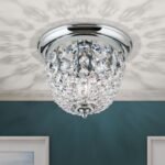 Plafoniera din cristal PLAFOND, 26cm 1xE27/40W cristal Asfour, cadru otel finisaj crom IP20 ORION - imagine 3