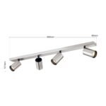 Plafoniera spot SEAN, GU10 4x40W aluminiu finisaj alb, 80x12x6cm IP20 ORION - imagine 6