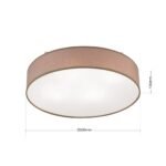 Plafoniera UFO cu abajur de in, E27 4x40W, otel finisaj maro, 50cm IP20 ORION - imagine 6