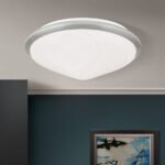 Plafoniera RIMA, cu abajur din sticlă opal mat, E27 2x40W otel finisaj tcrom satinat, 32cm IP20 ORION - imagine 2