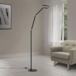 Lampadar LED RINGO, 130-210 cm, LED21W/2000lm/2700K aluminiu finisaj negru IP20 ORION - imagine 4