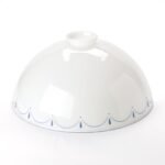 Abajur conic din sticlă groasa LANDHAUS 434, Ø 350mm, finisaj opal lucios cu inel aalbastru ORION - imagine 2
