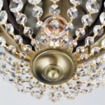 Plafoniera din cristal PLAFOND, 26cm 1xE27/40W cristal Asfour, cadru otel finisaj alama antica IP20 ORION - imagine 4