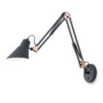 Aplica flexibila BACHELOR, E27 1x40W otel finisaj negru mat-cupru, 64x13x58cm IP20 ORION - imagine 2