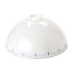 Abajur conic din sticlă groasa LANDHAUS 434, Ø 350mm, finisaj opal lucios cu inel aalbastru ORION