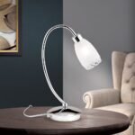Veioza CARLA, cu abajur din sticlă cu model decorativ perforat, G9 1x40W otel finisaj crom, 32cm IP20 ORION