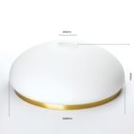 Abajur rotund din sticlă groasa LANDHAUS 413, Ø 260 mm, finisaj opal mat cu inel de alamă ORION - imagine 2