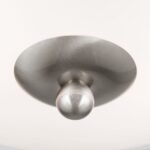 Plafoniera LANDHOUS, cu abajur din sticla opal-lucios-albastru, E27 2x60W otel finisaj crom satinat, 28cm IP20 ORION - imagine 4