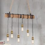 Pendul CELLAR, E27 6x40W fara bec, lemn finisaj alama antica, 100cm IP20 ORION