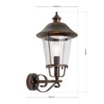 Aplica pentru exterior KENZO in sus,  E27 1x60W aluminiu finisaj cupru/negru inaltime 50cm IP44 ORION - imagine 6