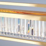 Pendul LED PRISM, dreptunghiulară, 70-160cm, LED 80W/6400lm/3000K prisma din sticla cristalina K9, cadru otel placat cu aur 24KIP20 ORION - imagine 5
