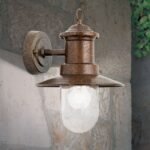 Aplica de exterior vintage LEONIE, E27 1x35W otel inoxidabil finisaj maro, inaltime 32cm IP44 ORION