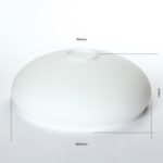 Abajur rotund din sticlă groasa LANDHAUS 413, Ø 260 mm, finisaj opal mat fara inel ORION - imagine 2