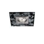 Spot mobil patrat CLASA cu decoratiune sticla neagra GU10 1x50W otel finisaj crom satinat 15x15cm IP20 ORION - imagine 2