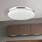 Plafoniera LED JAMES, otel finisaj crom, abajur opal mat LED24W1300lm3000 32cm IP20 ORION - imagine 4