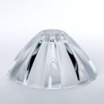 Abajur decorativ din sticlă groasa, Ø 135mm, finisaj mat cu decupaj transparent pentru soclu G9 ORION