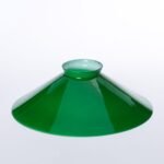 Abajur conic din sticlă groasa, Ø 200 mm, finisaj verde lucios ORION