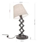 Lampa de masa FACTORY cu abajur textil, E27 1x40W OTEL finisaj  antic, 36-67cm IP20 ORION - imagine 6
