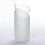 Abajur cilindric-oblic din sticlă groasa, Ø 45mm inaltime 105mm, finisaj mat-transparent pentru soclu G9 ORION
