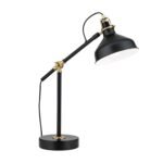 Veioza vintage SCHILLER cu brat flexibil, E14 1x40W otel finisaj negru-alama antica, 59cm IP20 ORION - imagine 2