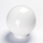 Abajur sferic din sticlă groasa cu guler, Ø 150mm, finisaj opal-lucios, dimensiune gaura 80mm ORION