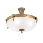 Plafoniera ROCCA, cu abajur din sticla opal mat, E27 4x60W otel finisaj bronz, 43cm IP20 ORION - imagine 2
