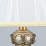 Lampadar OLD LAMP, cu abajur din material textil plisat, E27 1x60W otel finisaj alama antica, 152cm IP20 ORION - imagine 3