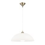 Suspensie SUSAN, cu abajur din sticlă opal mat, E27 1x40W otel finisaj alama antica, 110cm IP20 ORION - imagine 2