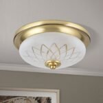 Plafoniera PORTO, cu abajur din sticlă satinată cu tăietură diamantată, E27 1x40W otel finisaj bronz, 28cm IP20 ORION - imagine 4