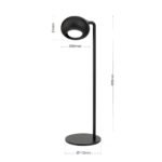 Lampă de masă cu baterie KERBY, 40cm LED 2W/150lm/CCT Comutator/buton tactil  5700K-4000K-3000K-oprit otel finisaj negru IP20 ORION - imagine 6