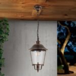 Pendul pentru exterior KENZO,  E27 1x60W aluminiu finisaj cupru/negru inaltime 100cm IP40 ORION - imagine 4