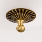 Candelabru ROCCA, cu abajur din sticla opal mat, E27 9x60W otel finisaj bronz, 75x94cm IP20 ORION - imagine 3