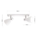 Plafoniera spot SCHOOL, E27 2x40W otel finisaj alb, 36x14x15cm IP20 ORION - imagine 6