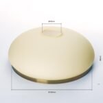 Abajur rotund din sticlă groasa LANDHAUS 412, Ø 195 mm, finisaj sampanie mata cu inel patinat ORION - imagine 2