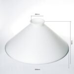 Abajur conic din sticlă groasa LANDHAUS 437, Ø 360mm, finisaj opal mat cu inel argintiu ORION - imagine 2