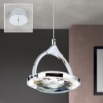Pendul LED MOON, 150cm, LED 8W/300lm/3000K, sticla cristalina K9, otel finisaj crom IP20 ORION